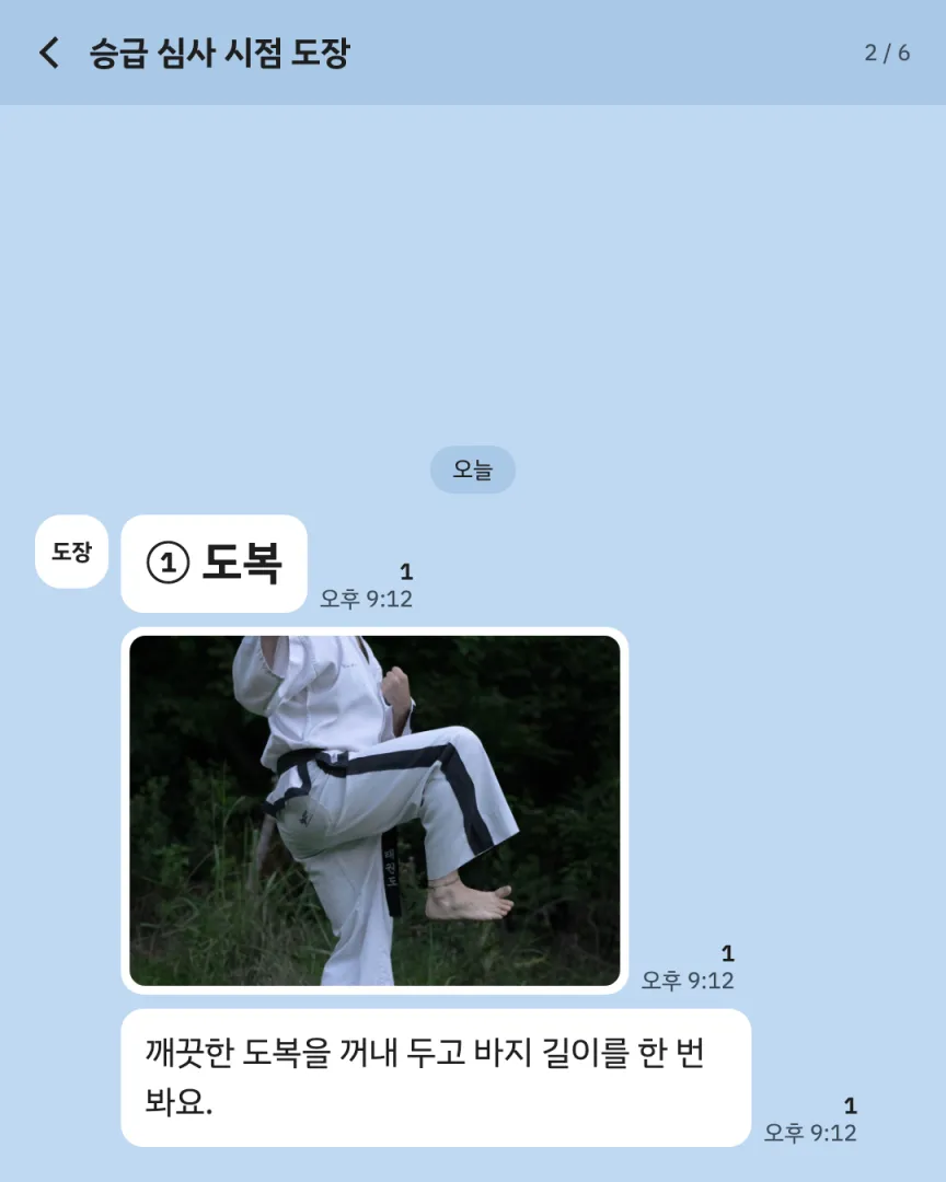 승급 심사 시점 도장 카드뉴스 2장, ① 도복