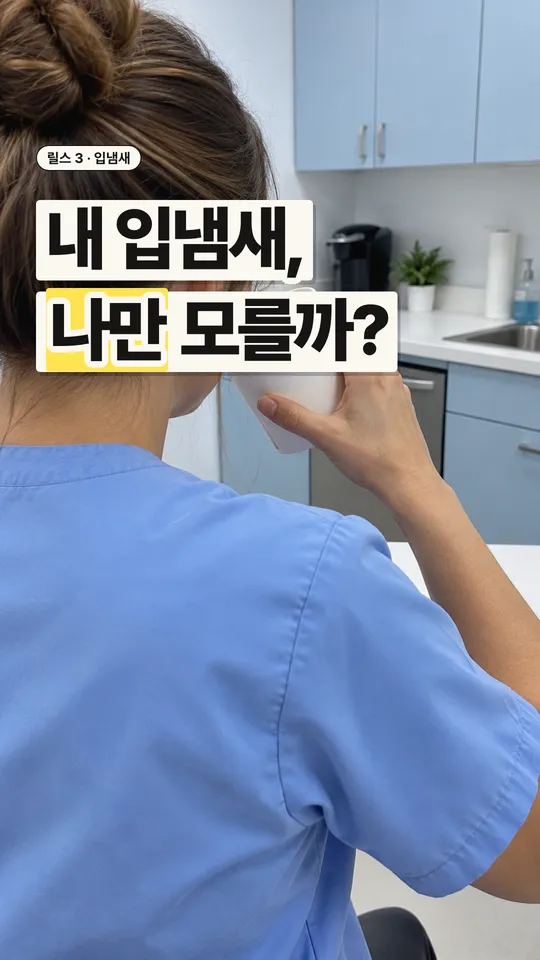 치과 릴스 표지, 내 입냄새, 나만 모를까?